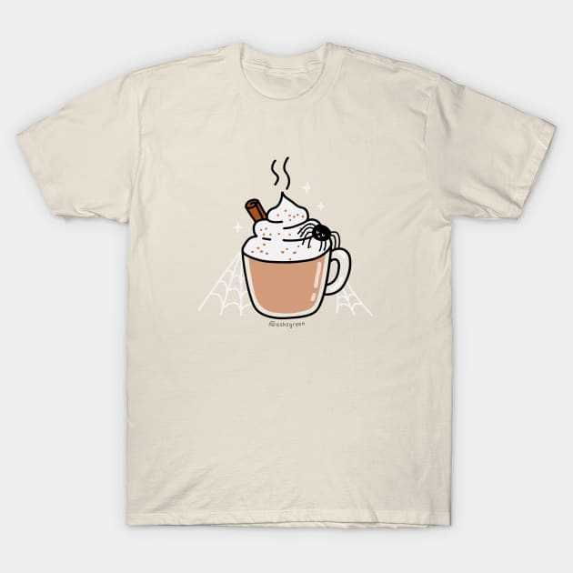 Pumpkin Spider Latte T-Shirt by Ashleigh Green Studios